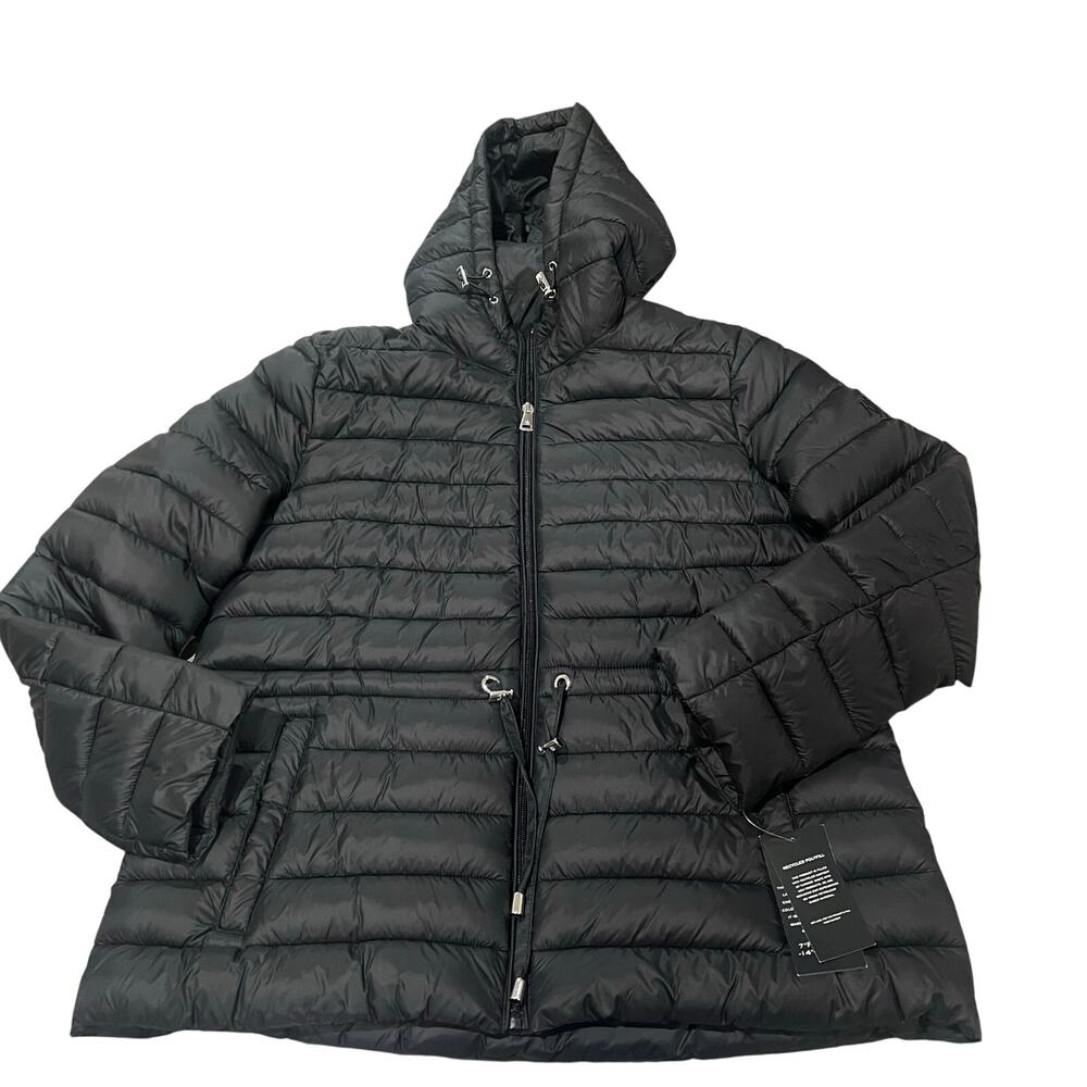 Lauren by Ralph Lauren Black Hooded Puffer Winter Jacket Size Large